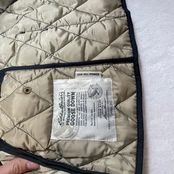 Eddie Bauer Navy Quilted Goosedown Vest - Picture 7 of 14